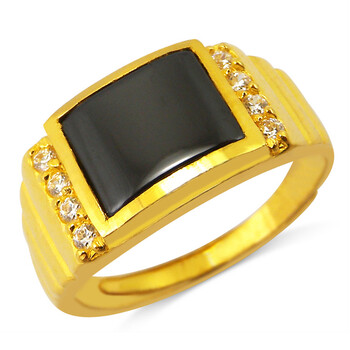 六福典雅珠宝24K黄金戒指999千足金蓝宝石结