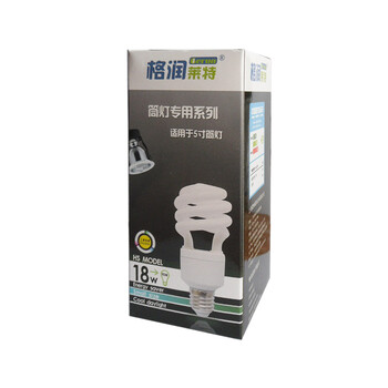 格润莱特半螺旋 18W 筒灯专用节能灯泡 日光色白光 E27标准螺旋口 适用5寸筒灯