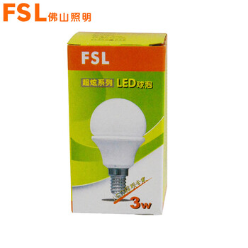 
                                        佛山照明 fsl led灯泡球泡 节能灯具 3W e14小螺口球泡 10支装 暖白光(黄光)                