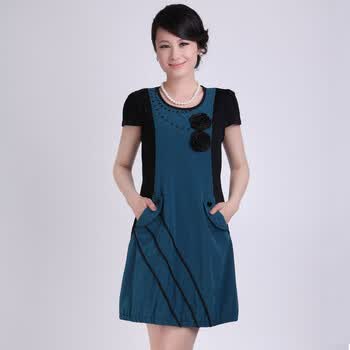 中年女装<em>中老年裙子</em>胖妈妈装夏装连衣裙大码显