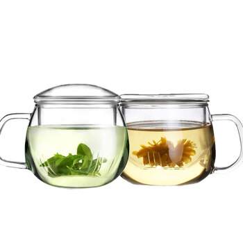 VATIRI乐怡 圆趣情侣茶杯 泡茶杯子过滤玻璃杯水杯 