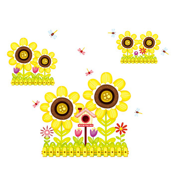 太阳花栅栏 小贴画