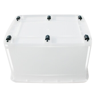 爱安贝 大号带轮塑料收纳箱80L 衣物整理箱 储物箱 LQ-061 白色 650*470*395mm