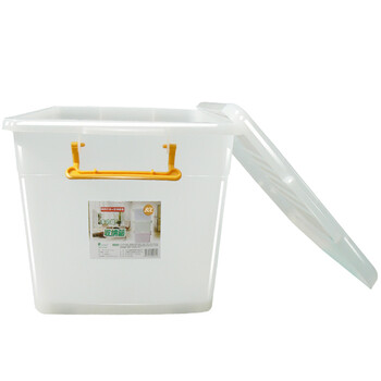 爱安贝 大号带轮塑料收纳箱80L 衣物整理箱 储物箱 LQ-061 白色 650*470*395mm