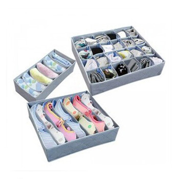 普润 新品超实用<em>竹炭</em>有无盖内衣<em>收纳盒</em>三件套