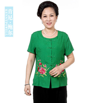 胖妈妈夏装短袖大码妈妈装开衫奶奶装夏装老年人服装老年人夏装