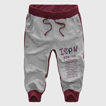 HT夏季<em>新款男士马裤</em>系带运动裤印花男款七分