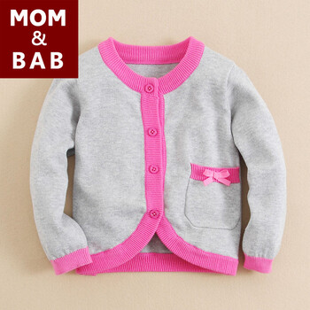 momandbab春秋冬新款 <em>女宝宝</em>针织衫<em>开衫</em> 婴儿