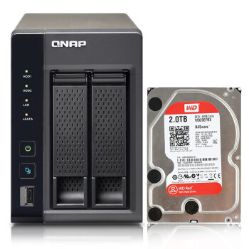 威联通（QNAP） TS-269L升级版含WD2T红盘 两盘位网络存储   双核2.13GHz 1GB DDR3 USB3.0