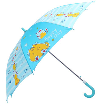 天堂伞 欢乐童年直杆自开儿童晴雨伞13007E湖兰色