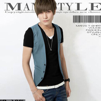 S&K 2014新款男装 夏季男士休闲<em>马甲</em> 商务西