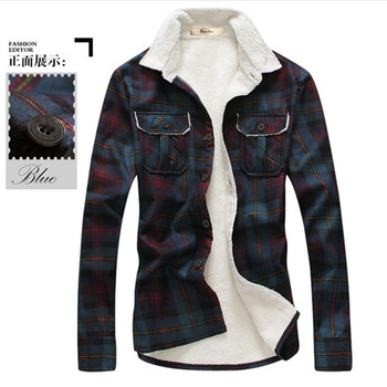 潮型库 soinku 男式商务休闲格子长袖衬衫衬衣