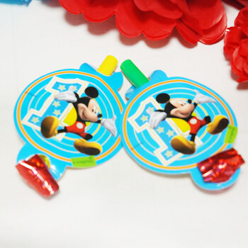
                                        孩派 Disney正品 生日派对用品 一岁米奇吹龙6个                