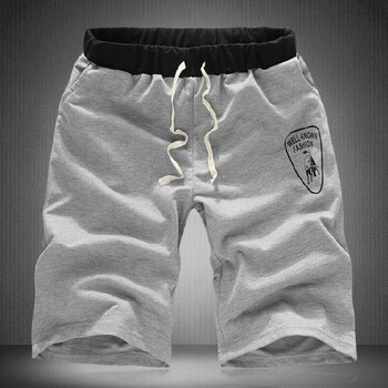 珂亚图 <em>大码短裤男</em> <em>运动</em>裤男 沙滩裤 夏季 浅灰