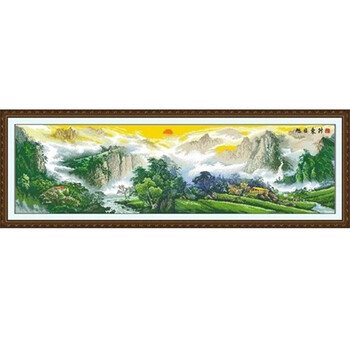 庭丽娜 LT机绣成品十字绣 泰山依照 朝气逢勃 