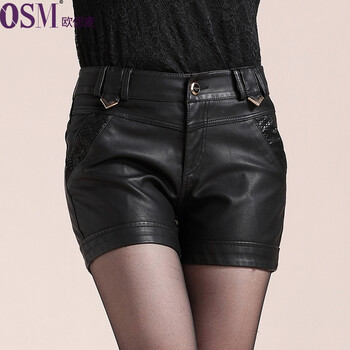 欧偲麦988货到付款 秋装<em>新款</em>皮<em>短裤</em>秋<em>冬款</em>20