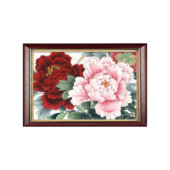 
                                        芙林达（FULINDA） 5d钻石十字绣客厅小幅新款满钻花开富贵钻石绣精准印花十字绣线绣 精准印布 丝线98*68cm 满绣                