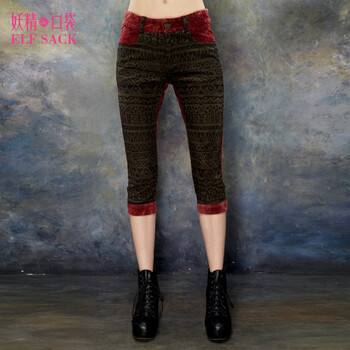 妖精的口袋 猎艳者 2014新款春装 抽象花纹拼接