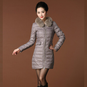 yece 80%白鸭绒2013冬新款大码宽松韩版品牌女士羽绒服中长款外套女
