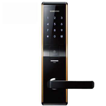 三星Samsung指纹锁门锁电子锁防盗门锁密码锁家用房门锁智能锁门锁SHS-5230 黑金相间