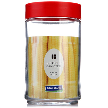 三光云彩glasslock韩国进口玻璃储物罐保鲜盒收纳罐密封罐 IP608红/600ml