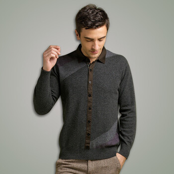 斐雪 秋冬原创设计新款 100%山羊绒<em>男士</em>纽扣