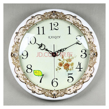 
                                                            凯琴（KAIQIN）欧式田园风格/出口韩日/超大号实木挂钟/1010白 白色                