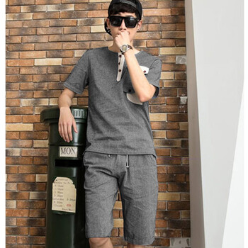 好衣府 <em>短裤 男夏装</em> 韩版<em>潮流</em>棉麻亚麻七分裤 男