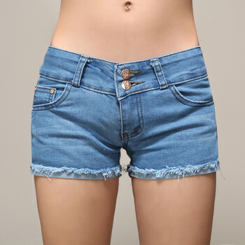 务杰 女式中腰短<em>牛仔裤</em> 浅<em>蓝色</em> 28【图片 价格