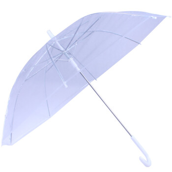 
                                                                                强迪透明伞 成人伞/ 糖果色雨伞 加厚PVC伞 长柄伞 直柄伞 公主伞 手柄加粗 白色(加粗手柄) 伞径93CM                