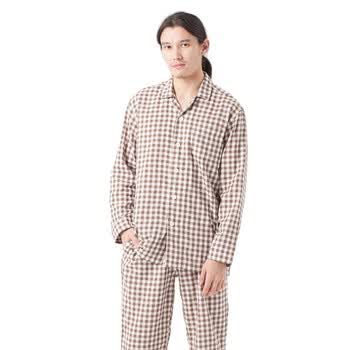 大朴 纯棉格纹男士<em>睡衣</em>套装 <em>男式</em>长袖家居服春