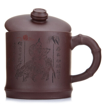 
                                        君礼轩 紫泥牧童牛宜兴手工紫砂杯  400ml                