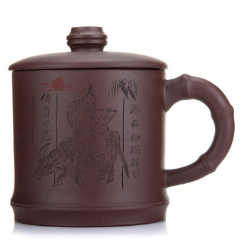 
                                        君礼轩 紫泥牧童牛宜兴手工紫砂杯  400ml                