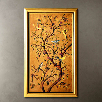 奇居良品 进口画芯欧美式客厅玄关风水装饰画装饰字画 金色财富树 装饰画AC3