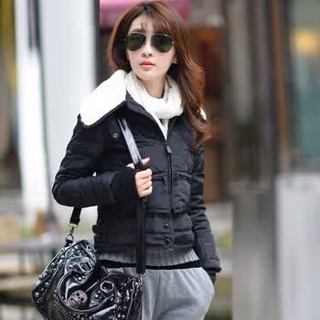 韩衣丽舍CY女装短款羽绒服韩版修身大翻领羽绒