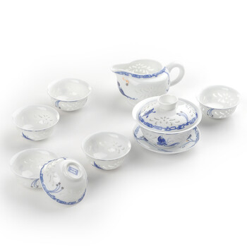 水<em>善品</em> 景德镇青花瓷手工玲珑镂空陶瓷功夫茶