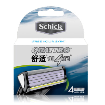 舒适(schick)创4纪手动剃须刀专用刀片4片装 760031