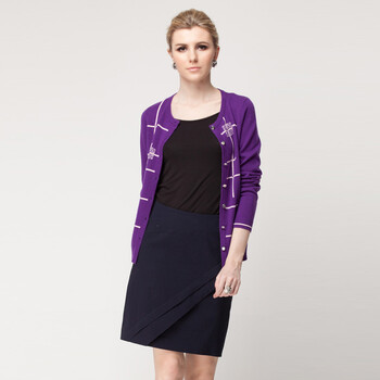 绒华贵族正品 <em>女羊绒</em>衫外套 圆领<em>纽扣羊绒开衫</em>