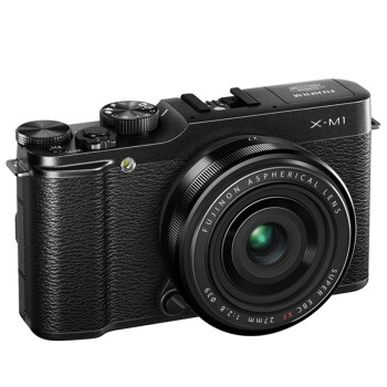 富士（FUJIFILM） X-M1 （XF 27mm镜头） 微型单电套机 黑色（1600万像素 3.0英寸翻折屏 Wi-Fi功能）