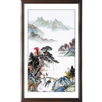 
                                        室全室美 装饰画山水画 有框画装饰画 挂画现代中式客厅卧室办公室沙发背景墙画壁画 H 45*75cm/幅                