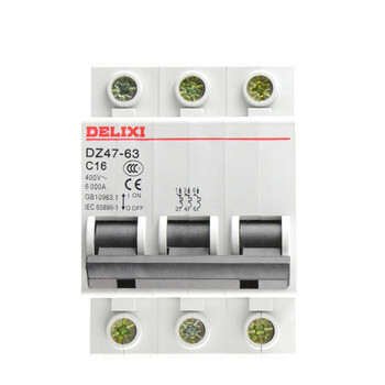 德力西空气开关 DZ47 3P 16A家用小断路器空