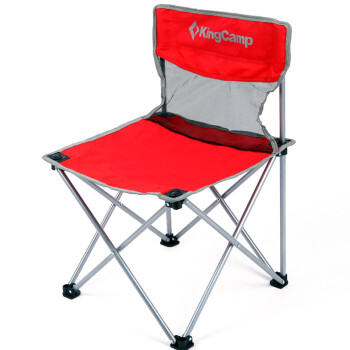 康尔（KingCamp) 折叠椅 连体椅 休闲椅 户外露营休闲 铁管 轻巧便携 舒适耐用 中号 KC3832 红色
