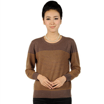 绒特丝纳中老年<em>妈妈</em>装 圆领<em>羊绒</em>衫<em>毛衣</em>女 加厚