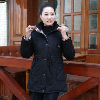 中老年女装秋装 妈妈装带帽毛领冬季冬装棉衣 秋装老年人上衣服装2013
