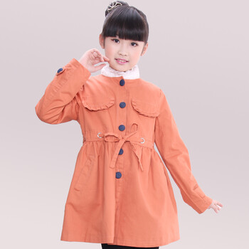 小风车童装女童<em>春装</em>2014潮新款<em>儿童</em>风衣<em>女</em>大