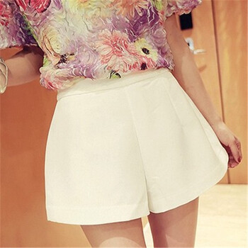 装新款韩国时尚糖果色后拉链宽松高腰<em>女短裤</em>D