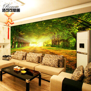 可可壁纸 现代简约客厅PVC立体电视墙壁画 按
