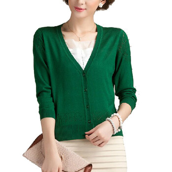 青春第八色 女士 长袖<em>镂空披肩外套 针织开衫</em> 长