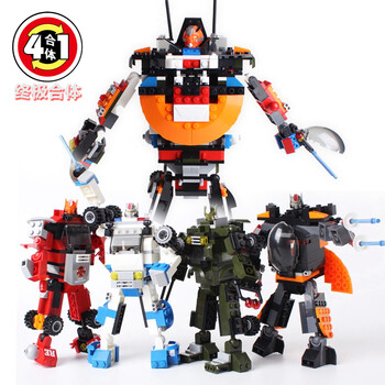 积变战队战士 拼装积木玩具 儿童益智启蒙拼插