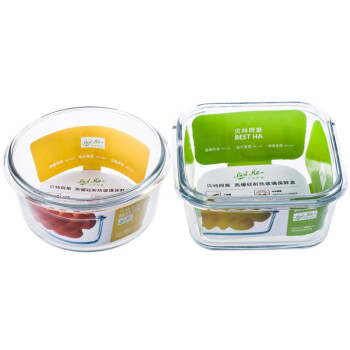 
                                        
                                        贝特阿斯（BestHA)耐热玻璃儿童婴儿辅食保鲜盒两件套（450ml*2) 烤箱 冰箱 微波炉适用饭盒RL2-02                